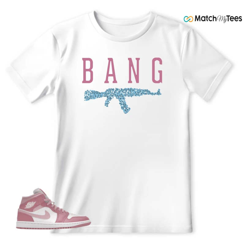 NIKE AIR JORDAN 1 MID ELEMENTAL PINK ICED CARMINE (WOMEN'S) SNEAKER Matching Tees t-shirt