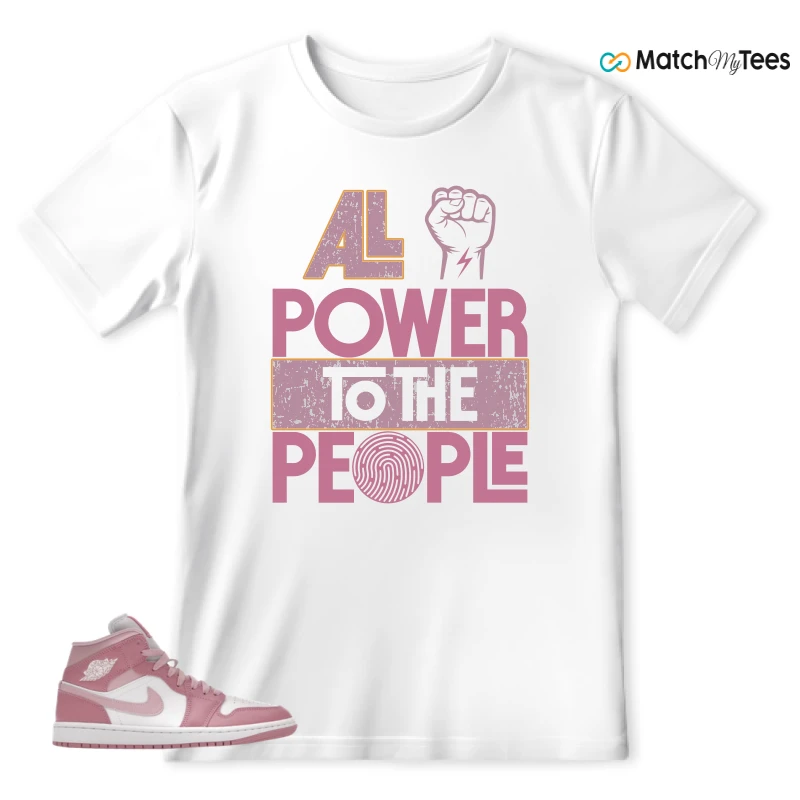 NIKE AIR JORDAN 1 MID ELEMENTAL PINK ICED CARMINE (WOMEN'S) SNEAKER Matching Tees t-shirt