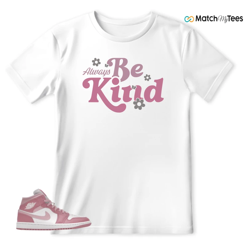 NIKE AIR JORDAN 1 MID ELEMENTAL PINK ICED CARMINE (WOMEN'S) SNEAKER Matching Tees t-shirt