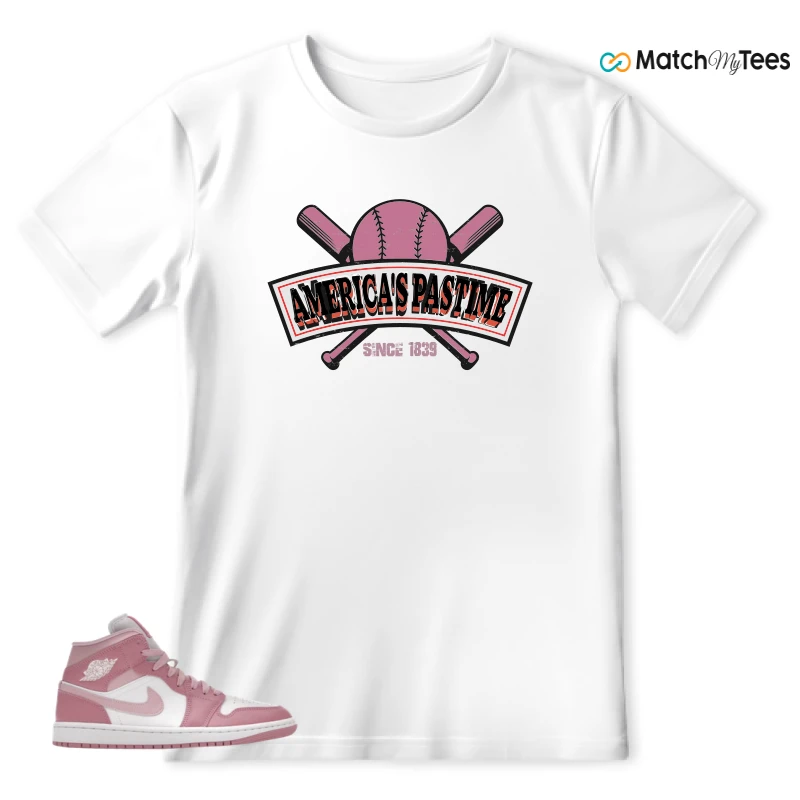NIKE AIR JORDAN 1 MID ELEMENTAL PINK ICED CARMINE (WOMEN'S) SNEAKER Matching Tees t-shirt