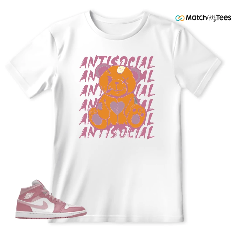 NIKE AIR JORDAN 1 MID ELEMENTAL PINK ICED CARMINE (WOMEN'S) SNEAKER Matching Tees t-shirt