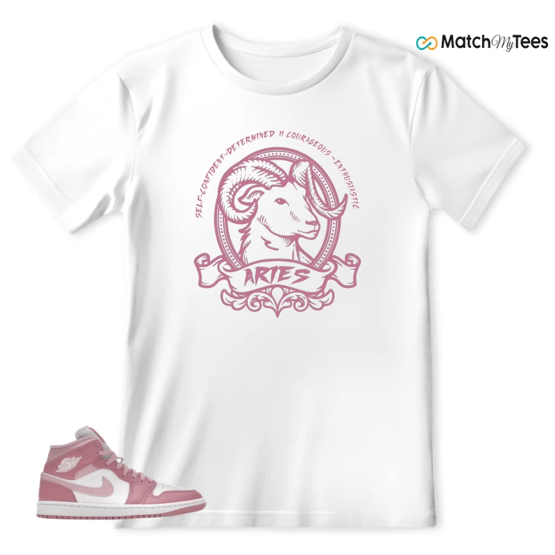 NIKE AIR JORDAN 1 MID ELEMENTAL PINK ICED CARMINE (WOMEN'S) SNEAKER Matching Tees t-shirt