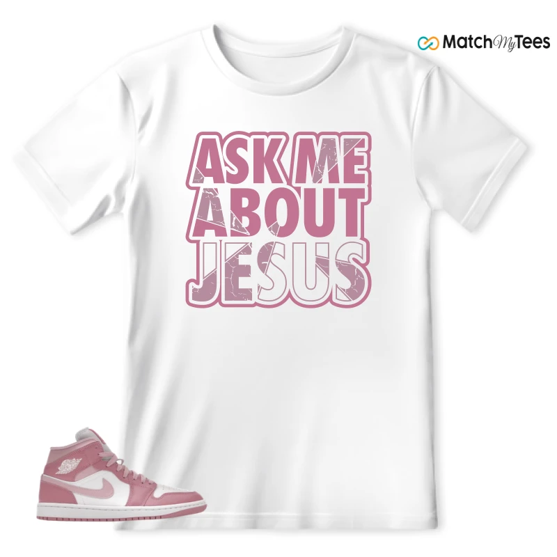 NIKE AIR JORDAN 1 MID ELEMENTAL PINK ICED CARMINE (WOMEN'S) SNEAKER Matching Tees t-shirt