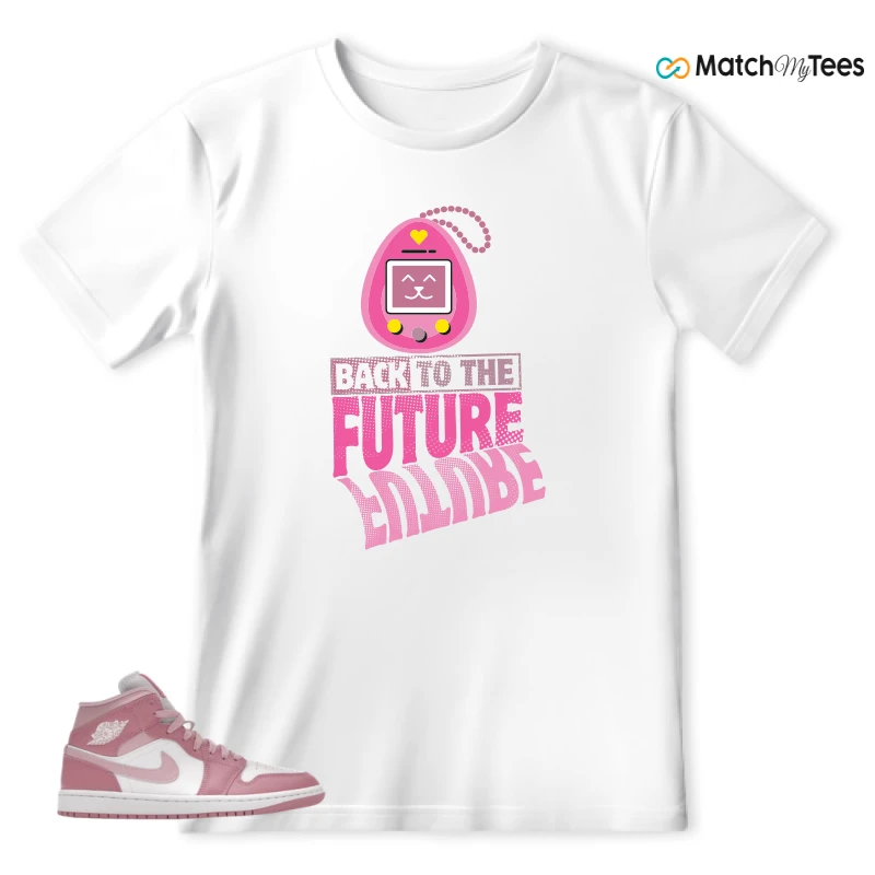 NIKE AIR JORDAN 1 MID ELEMENTAL PINK ICED CARMINE (WOMEN'S) SNEAKER Matching Tees t-shirt