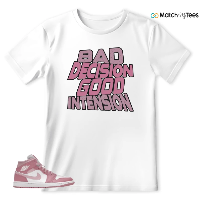 NIKE AIR JORDAN 1 MID ELEMENTAL PINK ICED CARMINE (WOMEN'S) SNEAKER Matching Tees t-shirt