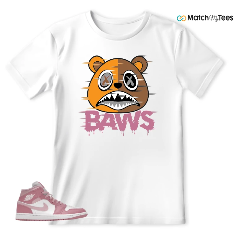 NIKE AIR JORDAN 1 MID ELEMENTAL PINK ICED CARMINE (WOMEN'S) SNEAKER Matching Tees t-shirt