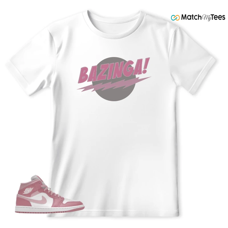 NIKE AIR JORDAN 1 MID ELEMENTAL PINK ICED CARMINE (WOMEN'S) SNEAKER Matching Tees t-shirt