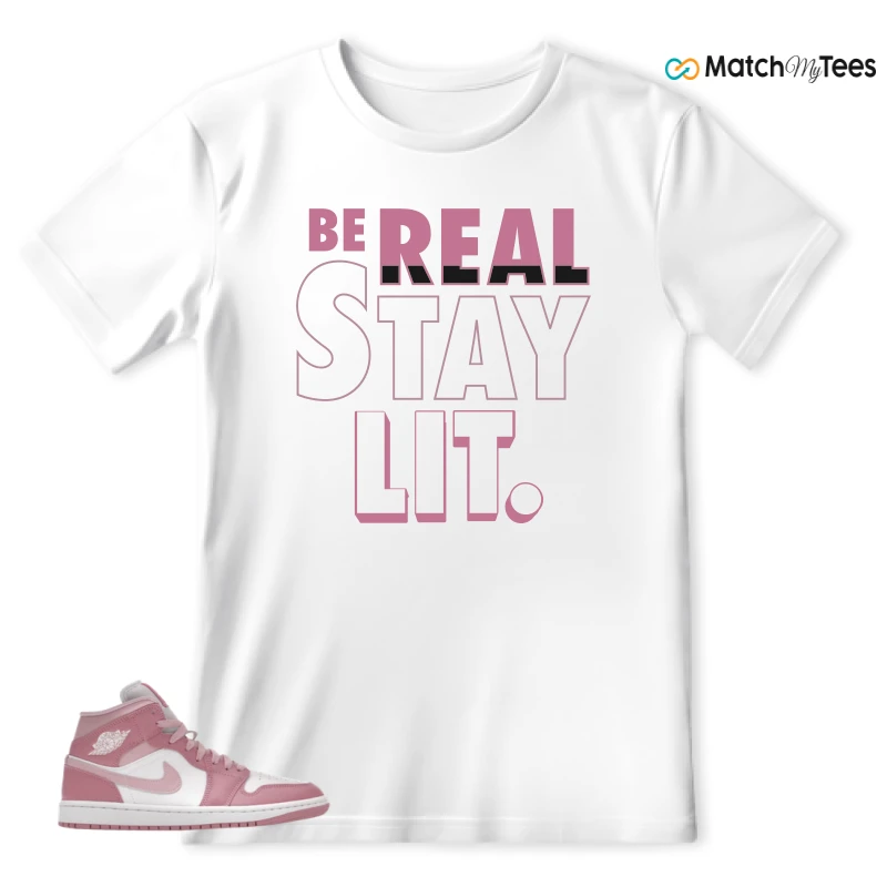 NIKE AIR JORDAN 1 MID ELEMENTAL PINK ICED CARMINE (WOMEN'S) SNEAKER Matching Tees t-shirt
