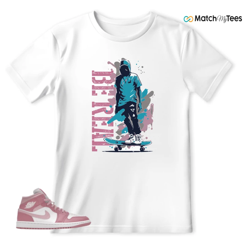 NIKE AIR JORDAN 1 MID ELEMENTAL PINK ICED CARMINE (WOMEN'S) SNEAKER Matching Tees t-shirt