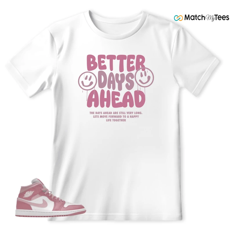 NIKE AIR JORDAN 1 MID ELEMENTAL PINK ICED CARMINE (WOMEN'S) SNEAKER Matching Tees t-shirt