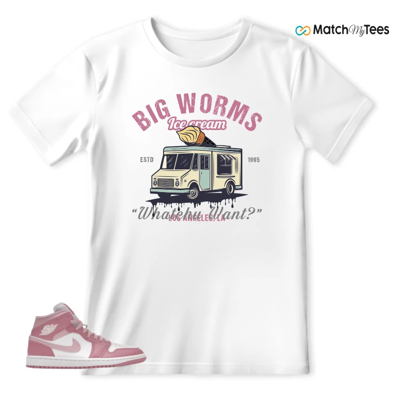 NIKE AIR JORDAN 1 MID ELEMENTAL PINK ICED CARMINE (WOMEN'S) SNEAKER Matching Tees t-shirt