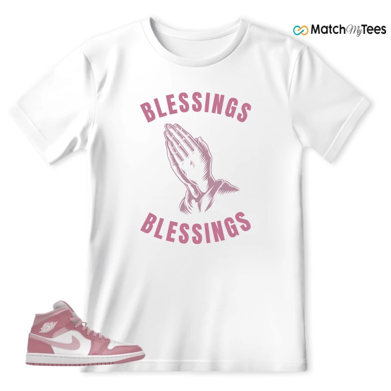 NIKE AIR JORDAN 1 MID ELEMENTAL PINK ICED CARMINE (WOMEN'S) SNEAKER Matching Tees t-shirt