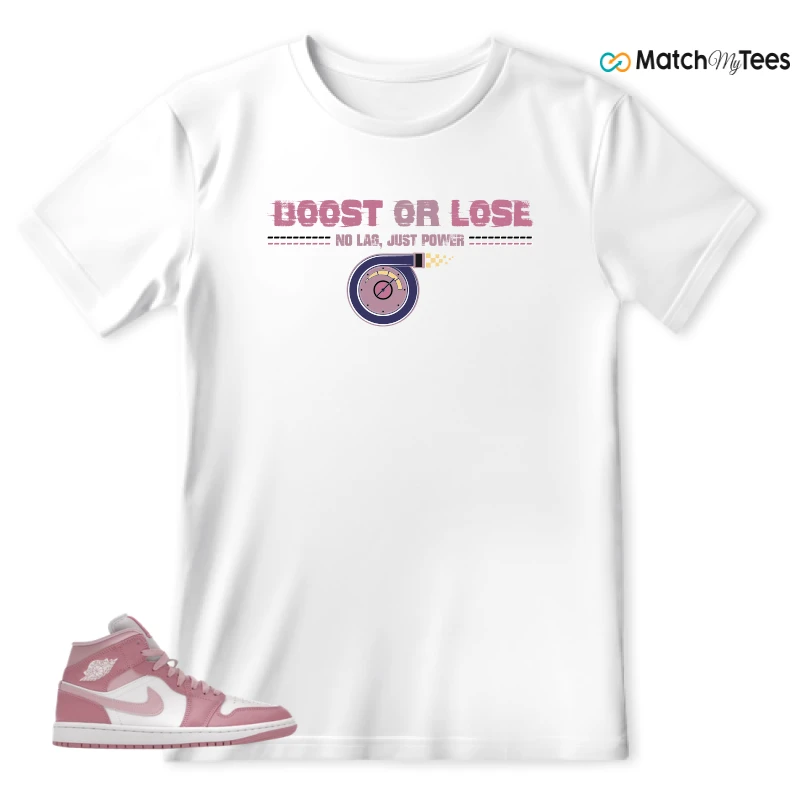 NIKE AIR JORDAN 1 MID ELEMENTAL PINK ICED CARMINE (WOMEN'S) SNEAKER Matching Tees t-shirt