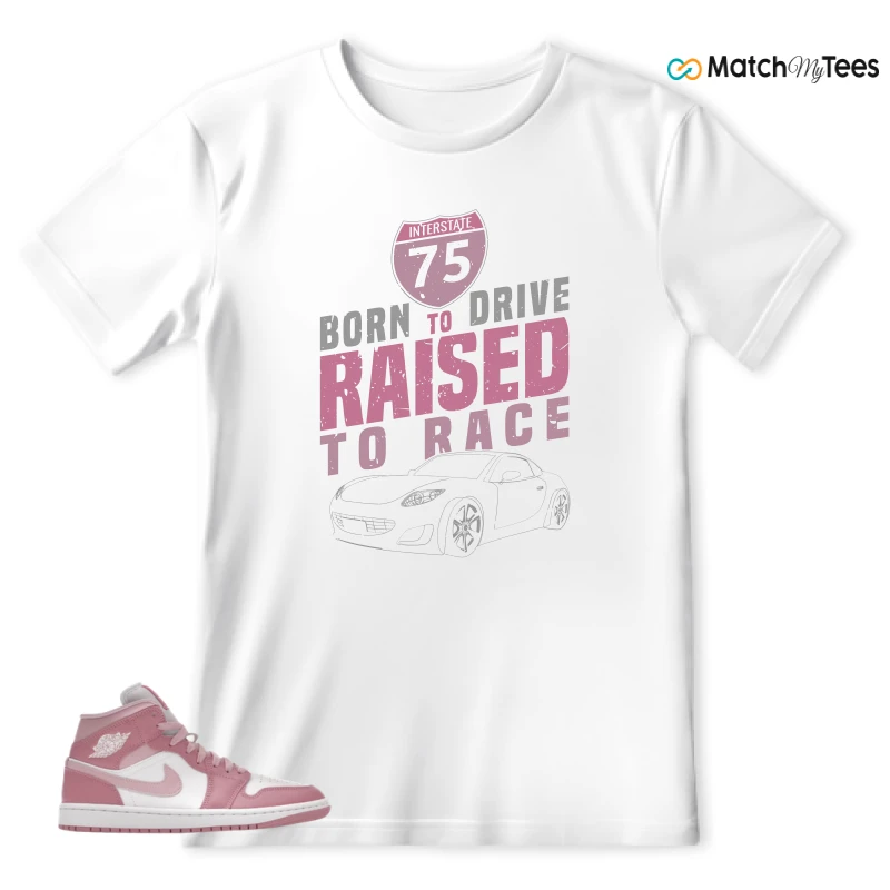 NIKE AIR JORDAN 1 MID ELEMENTAL PINK ICED CARMINE (WOMEN'S) SNEAKER Matching Tees t-shirt