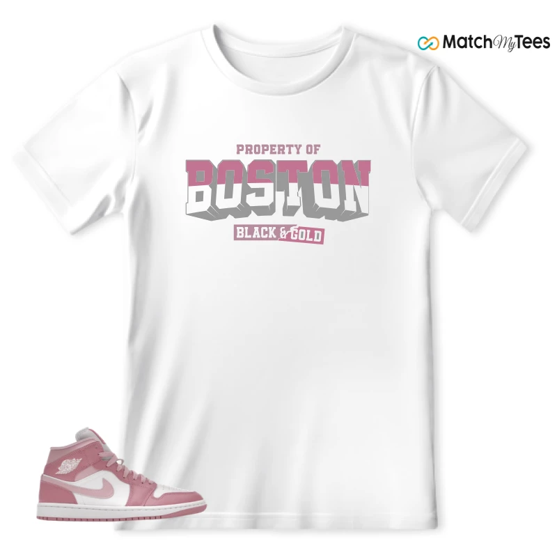 NIKE AIR JORDAN 1 MID ELEMENTAL PINK ICED CARMINE (WOMEN'S) SNEAKER Matching Tees t-shirt