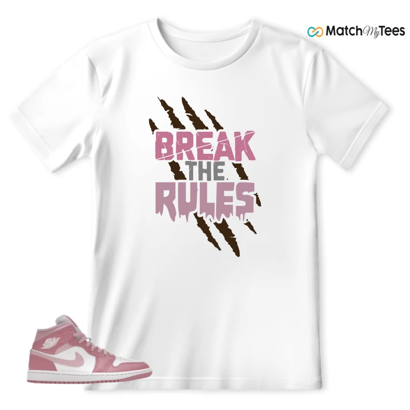NIKE AIR JORDAN 1 MID ELEMENTAL PINK ICED CARMINE (WOMEN'S) SNEAKER Matching Tees t-shirt