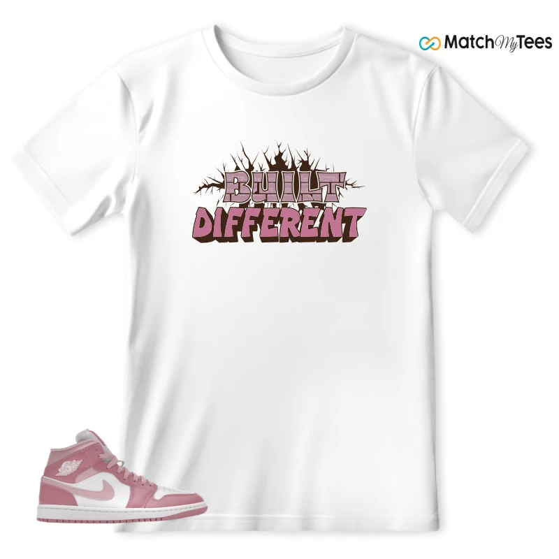 NIKE AIR JORDAN 1 MID ELEMENTAL PINK ICED CARMINE (WOMEN'S) SNEAKER Matching Tees t-shirt
