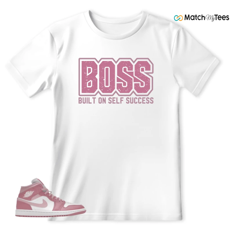 NIKE AIR JORDAN 1 MID ELEMENTAL PINK ICED CARMINE (WOMEN'S) SNEAKER Matching Tees t-shirt