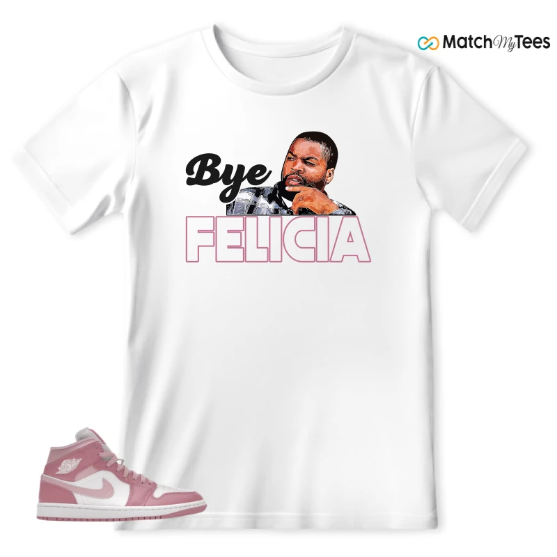 NIKE AIR JORDAN 1 MID ELEMENTAL PINK ICED CARMINE (WOMEN'S) SNEAKER Matching Tees t-shirt