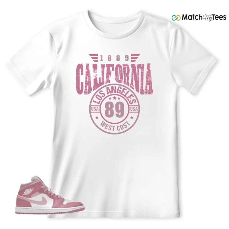 NIKE AIR JORDAN 1 MID ELEMENTAL PINK ICED CARMINE (WOMEN'S) SNEAKER Matching Tees t-shirt