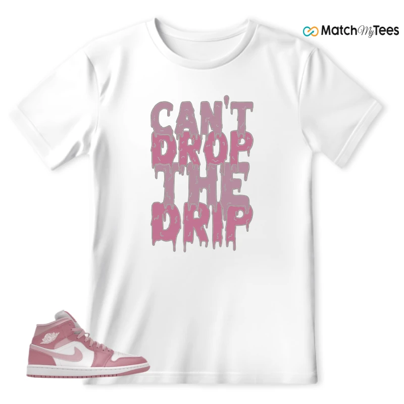NIKE AIR JORDAN 1 MID ELEMENTAL PINK ICED CARMINE (WOMEN'S) SNEAKER Matching Tees t-shirt