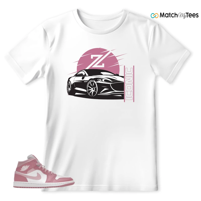 NIKE AIR JORDAN 1 MID ELEMENTAL PINK ICED CARMINE (WOMEN'S) SNEAKER Matching Tees t-shirt