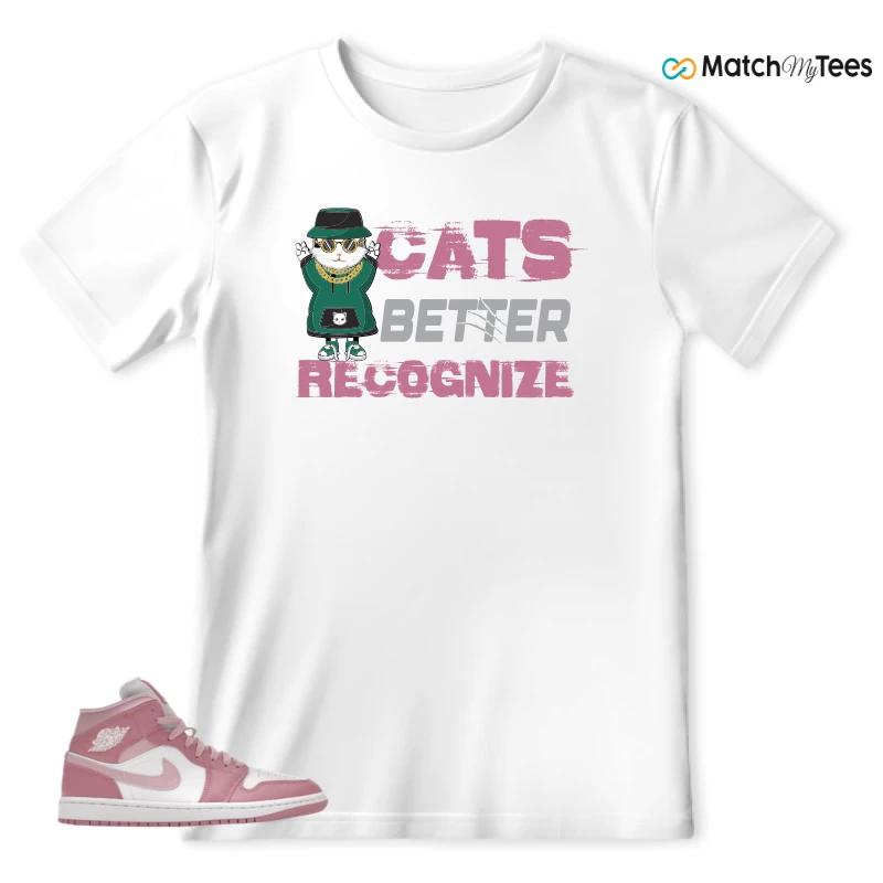 NIKE AIR JORDAN 1 MID ELEMENTAL PINK ICED CARMINE (WOMEN'S) SNEAKER Matching Tees t-shirt
