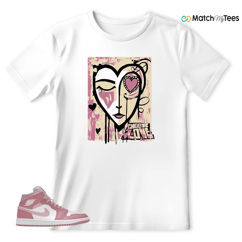 NIKE AIR JORDAN 1 MID ELEMENTAL PINK ICED CARMINE (WOMEN'S) SNEAKER Matching Tees t-shirt