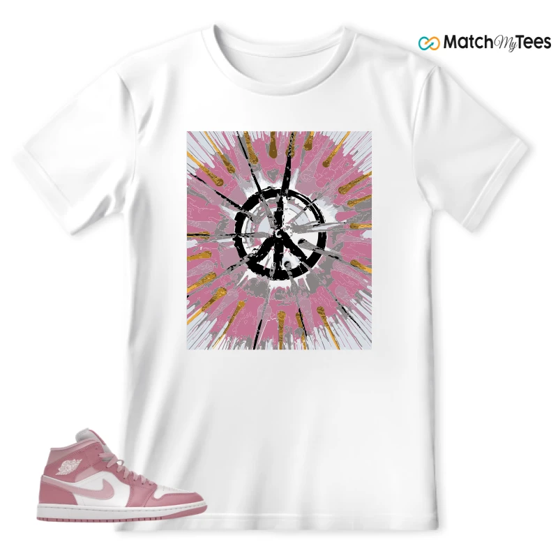 NIKE AIR JORDAN 1 MID ELEMENTAL PINK ICED CARMINE (WOMEN'S) SNEAKER Matching Tees t-shirt