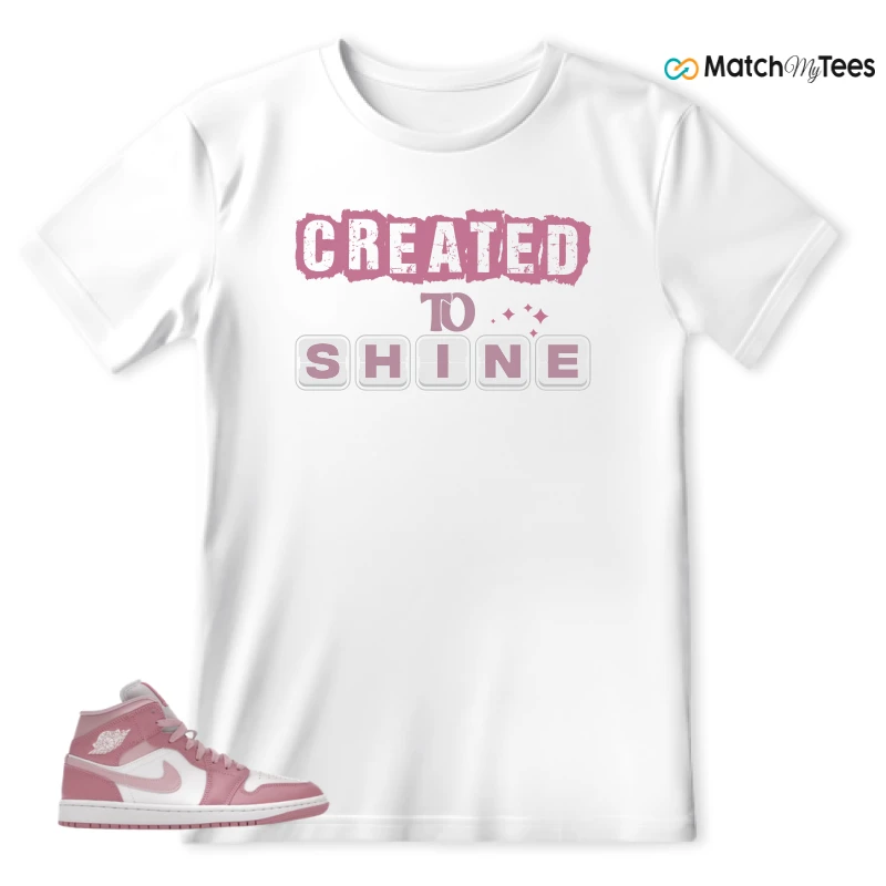 NIKE AIR JORDAN 1 MID ELEMENTAL PINK ICED CARMINE (WOMEN'S) SNEAKER Matching Tees t-shirt