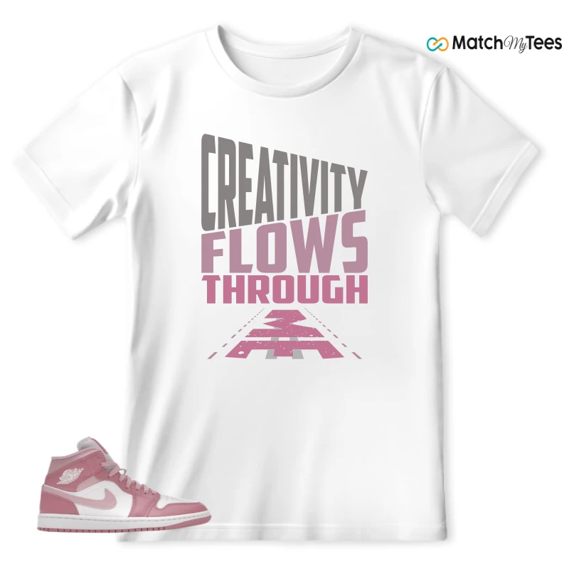 NIKE AIR JORDAN 1 MID ELEMENTAL PINK ICED CARMINE (WOMEN'S) SNEAKER Matching Tees t-shirt