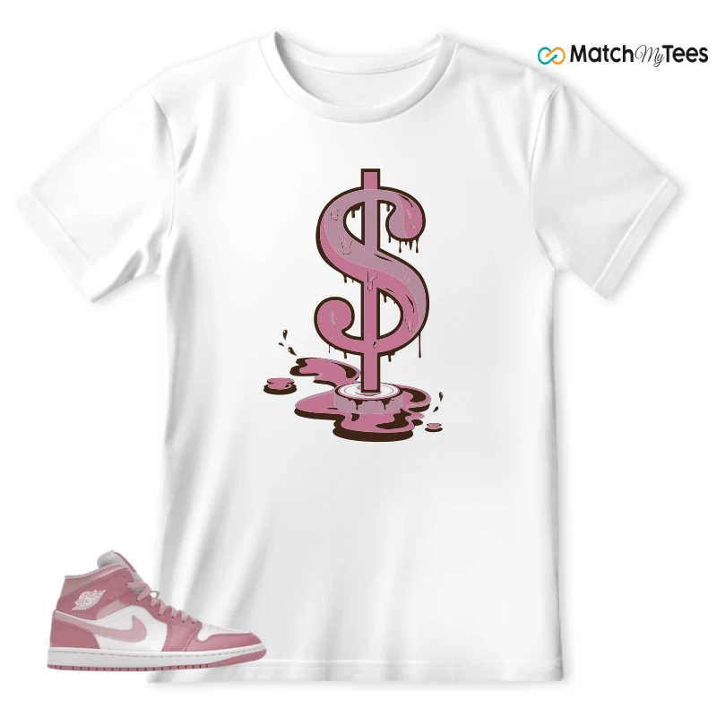 NIKE AIR JORDAN 1 MID ELEMENTAL PINK ICED CARMINE (WOMEN'S) SNEAKER Matching Tees t-shirt