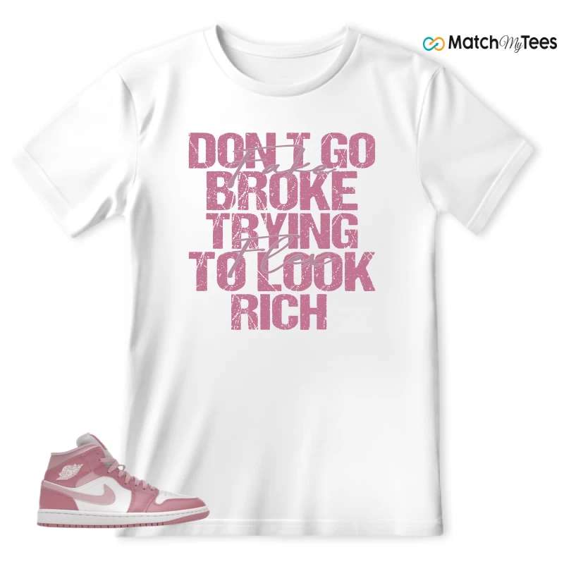 NIKE AIR JORDAN 1 MID ELEMENTAL PINK ICED CARMINE (WOMEN'S) SNEAKER Matching Tees t-shirt