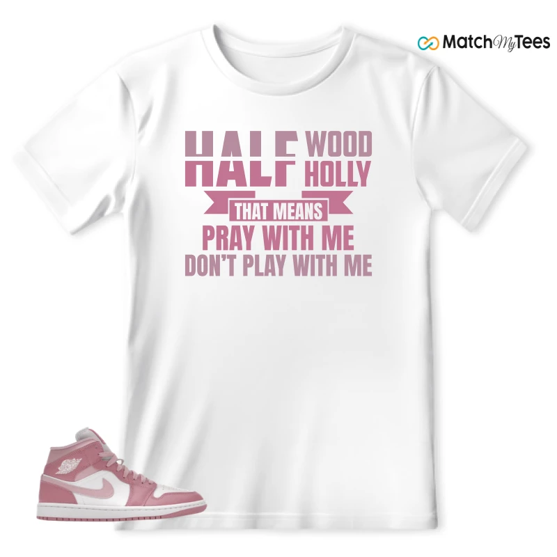NIKE AIR JORDAN 1 MID ELEMENTAL PINK ICED CARMINE (WOMEN'S) SNEAKER Matching Tees t-shirt
