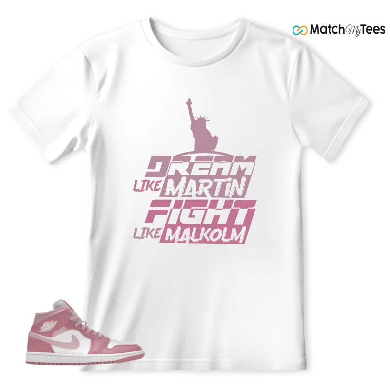 NIKE AIR JORDAN 1 MID ELEMENTAL PINK ICED CARMINE (WOMEN'S) SNEAKER Matching Tees t-shirt