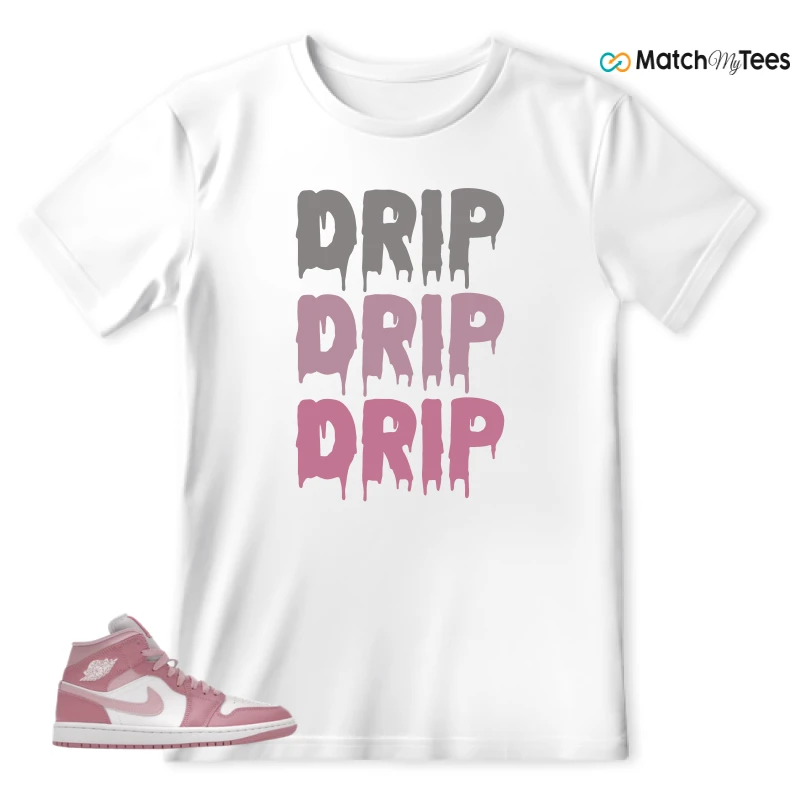 NIKE AIR JORDAN 1 MID ELEMENTAL PINK ICED CARMINE (WOMEN'S) SNEAKER Matching Tees t-shirt