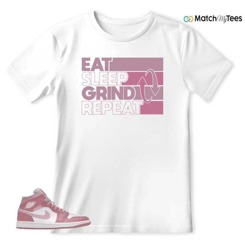 NIKE AIR JORDAN 1 MID ELEMENTAL PINK ICED CARMINE (WOMEN'S) SNEAKER Matching Tees t-shirt
