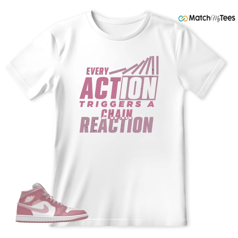 NIKE AIR JORDAN 1 MID ELEMENTAL PINK ICED CARMINE (WOMEN'S) SNEAKER Matching Tees t-shirt