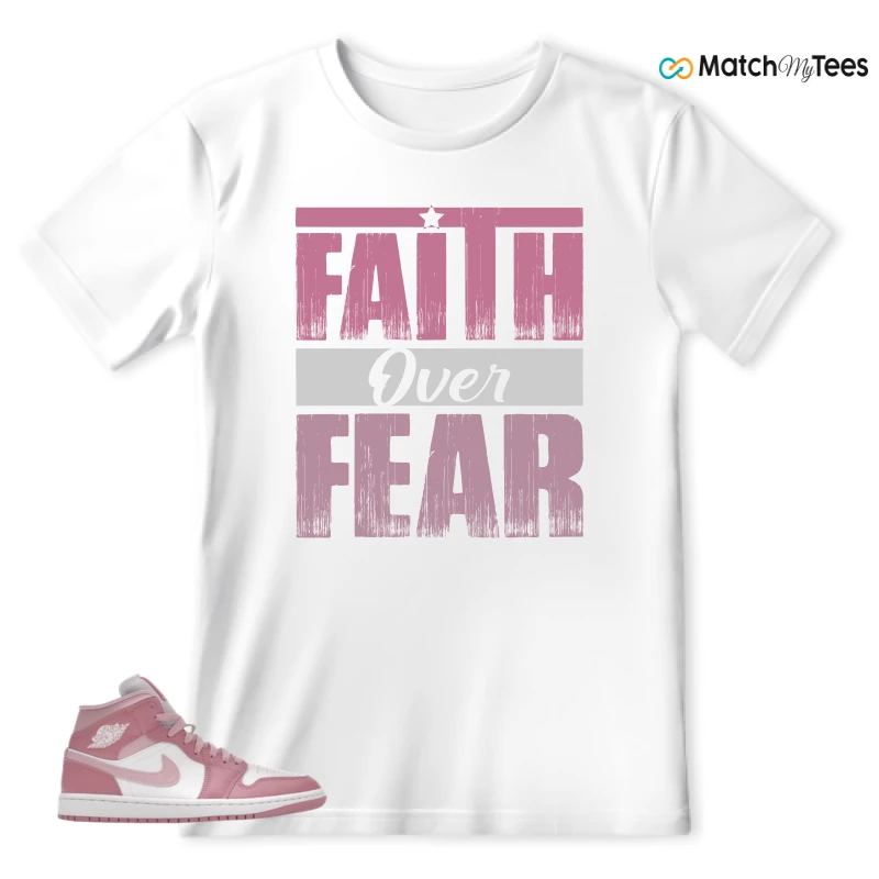 NIKE AIR JORDAN 1 MID ELEMENTAL PINK ICED CARMINE (WOMEN'S) SNEAKER Matching Tees t-shirt