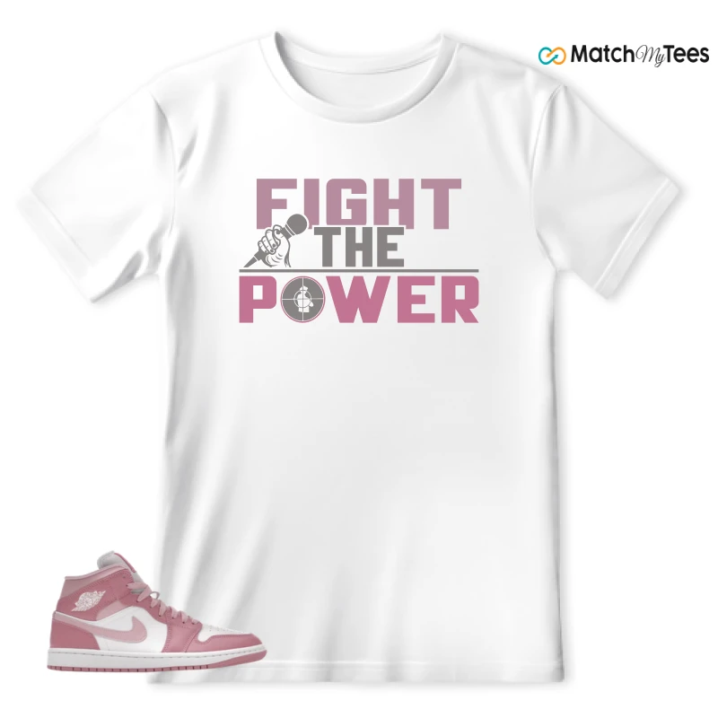 NIKE AIR JORDAN 1 MID ELEMENTAL PINK ICED CARMINE (WOMEN'S) SNEAKER Matching Tees t-shirt