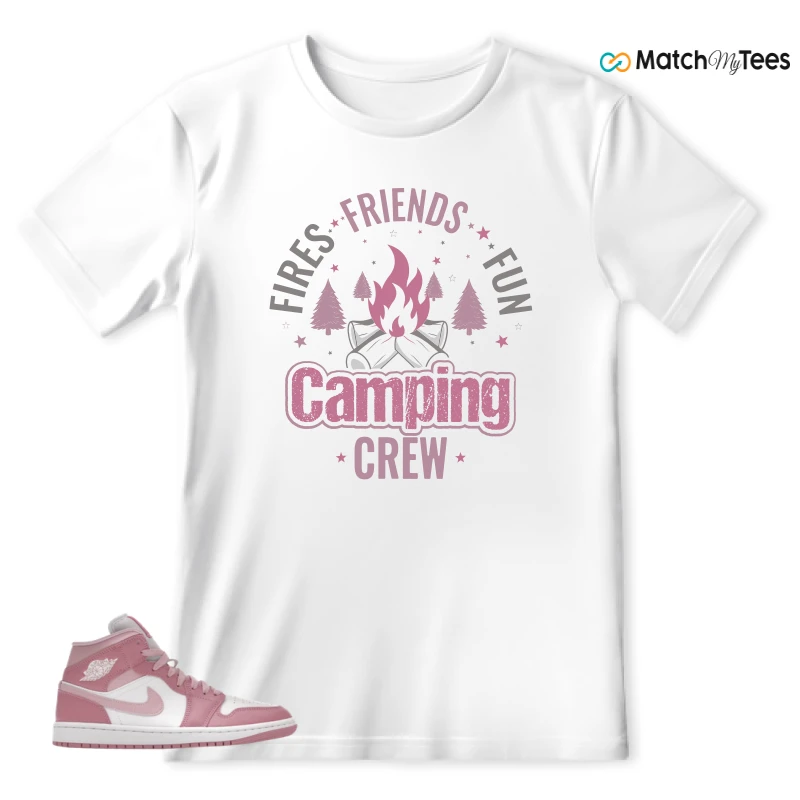 NIKE AIR JORDAN 1 MID ELEMENTAL PINK ICED CARMINE (WOMEN'S) SNEAKER Matching Tees t-shirt