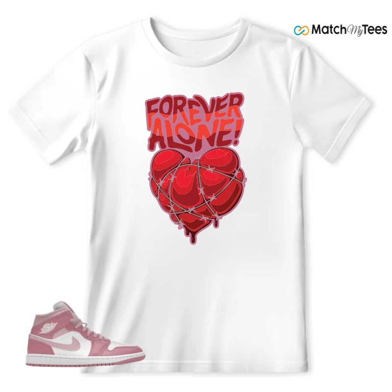 NIKE AIR JORDAN 1 MID ELEMENTAL PINK ICED CARMINE (WOMEN'S) SNEAKER Matching Tees t-shirt