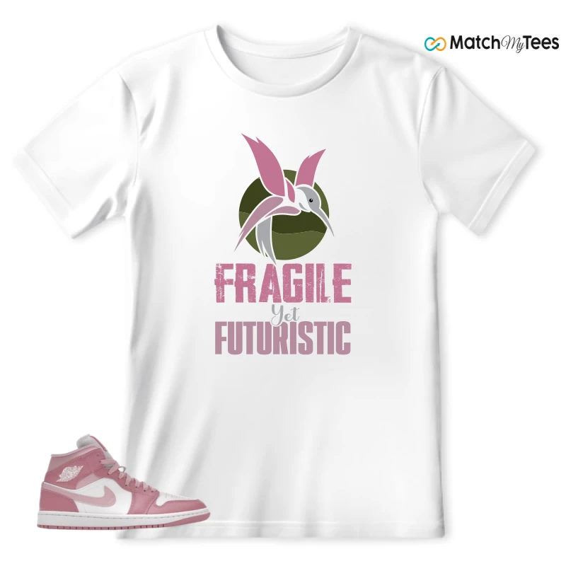 NIKE AIR JORDAN 1 MID ELEMENTAL PINK ICED CARMINE (WOMEN'S) SNEAKER Matching Tees t-shirt