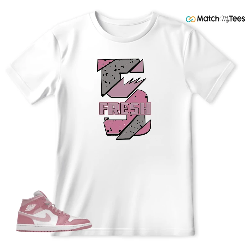 NIKE AIR JORDAN 1 MID ELEMENTAL PINK ICED CARMINE (WOMEN'S) SNEAKER Matching Tees t-shirt