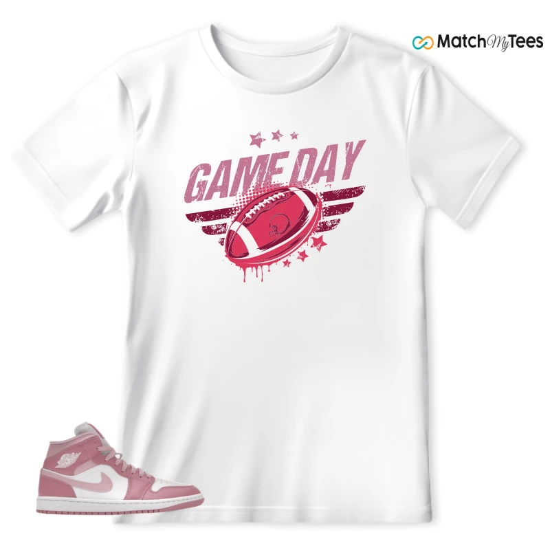NIKE AIR JORDAN 1 MID ELEMENTAL PINK ICED CARMINE (WOMEN'S) SNEAKER Matching Tees t-shirt