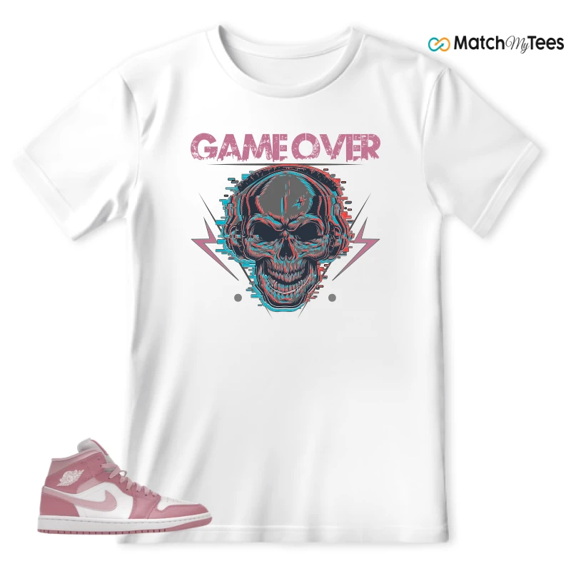 NIKE AIR JORDAN 1 MID ELEMENTAL PINK ICED CARMINE (WOMEN'S) SNEAKER Matching Tees t-shirt