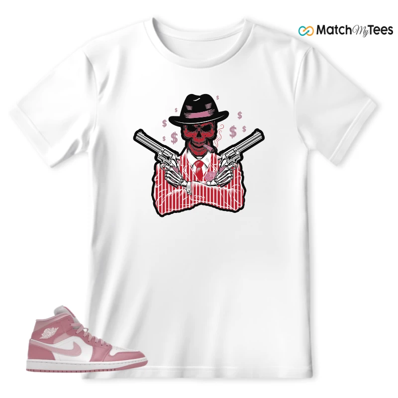 NIKE AIR JORDAN 1 MID ELEMENTAL PINK ICED CARMINE (WOMEN'S) SNEAKER Matching Tees t-shirt