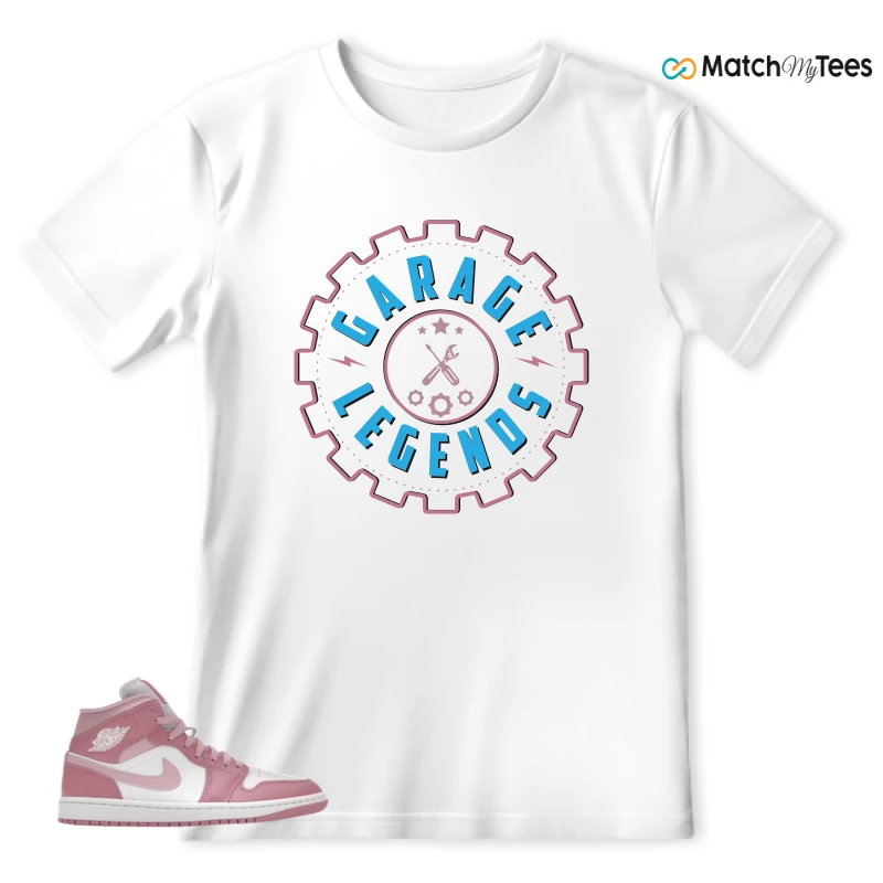 NIKE AIR JORDAN 1 MID ELEMENTAL PINK ICED CARMINE (WOMEN'S) SNEAKER Matching Tees t-shirt