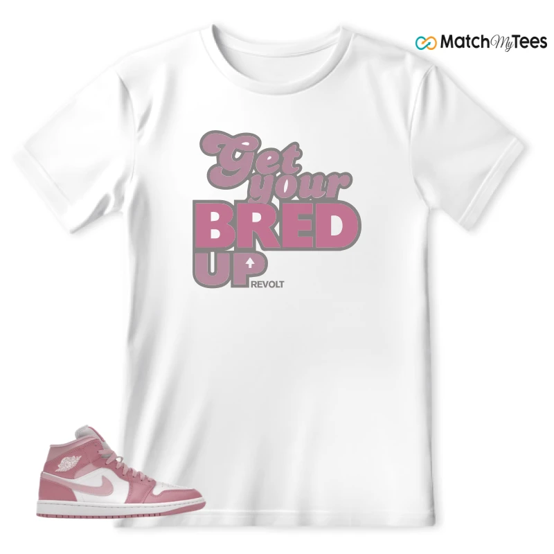 NIKE AIR JORDAN 1 MID ELEMENTAL PINK ICED CARMINE (WOMEN'S) SNEAKER Matching Tees t-shirt