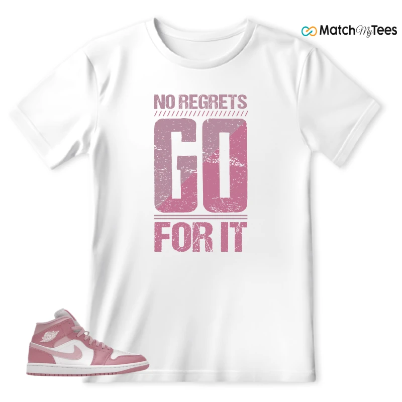 NIKE AIR JORDAN 1 MID ELEMENTAL PINK ICED CARMINE (WOMEN'S) SNEAKER Matching Tees t-shirt